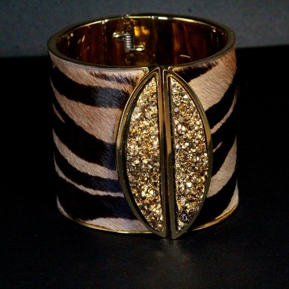 FABRIZIO GIANNONE SIGNED DESIGNER COUTURE ITALIAN ZEBRA ANIMAL HAIR DRUZE TITANI - Picture 5 of 10